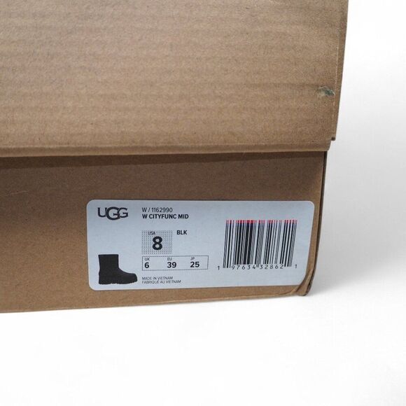 UGG Cityfunc Mid Leather Waterproof Platform Boots Black 1162990 Women's 8 - Picture 11 of 11